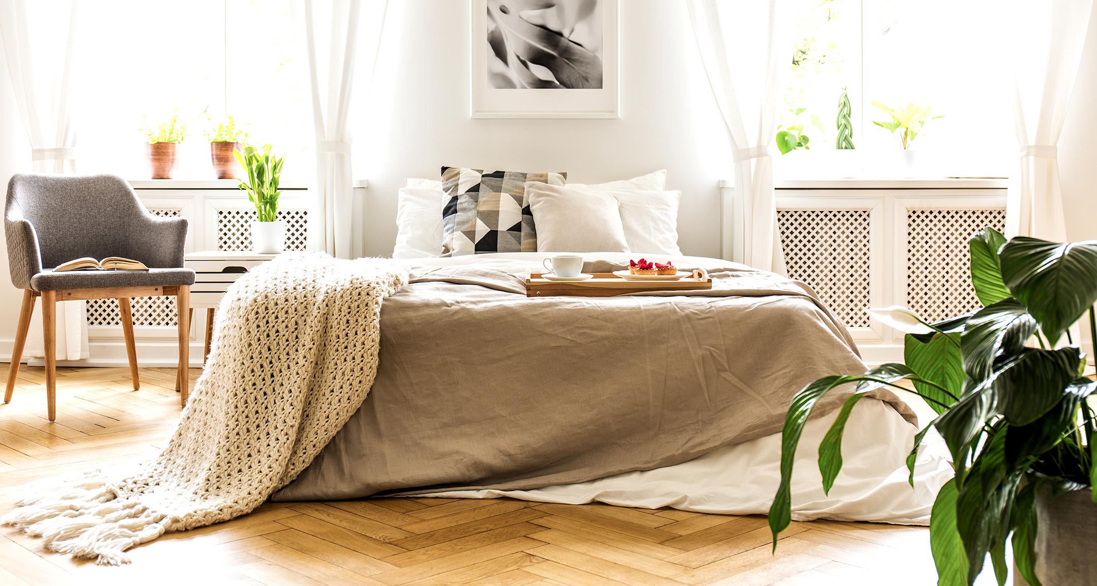 Breakfast on Bed in Room